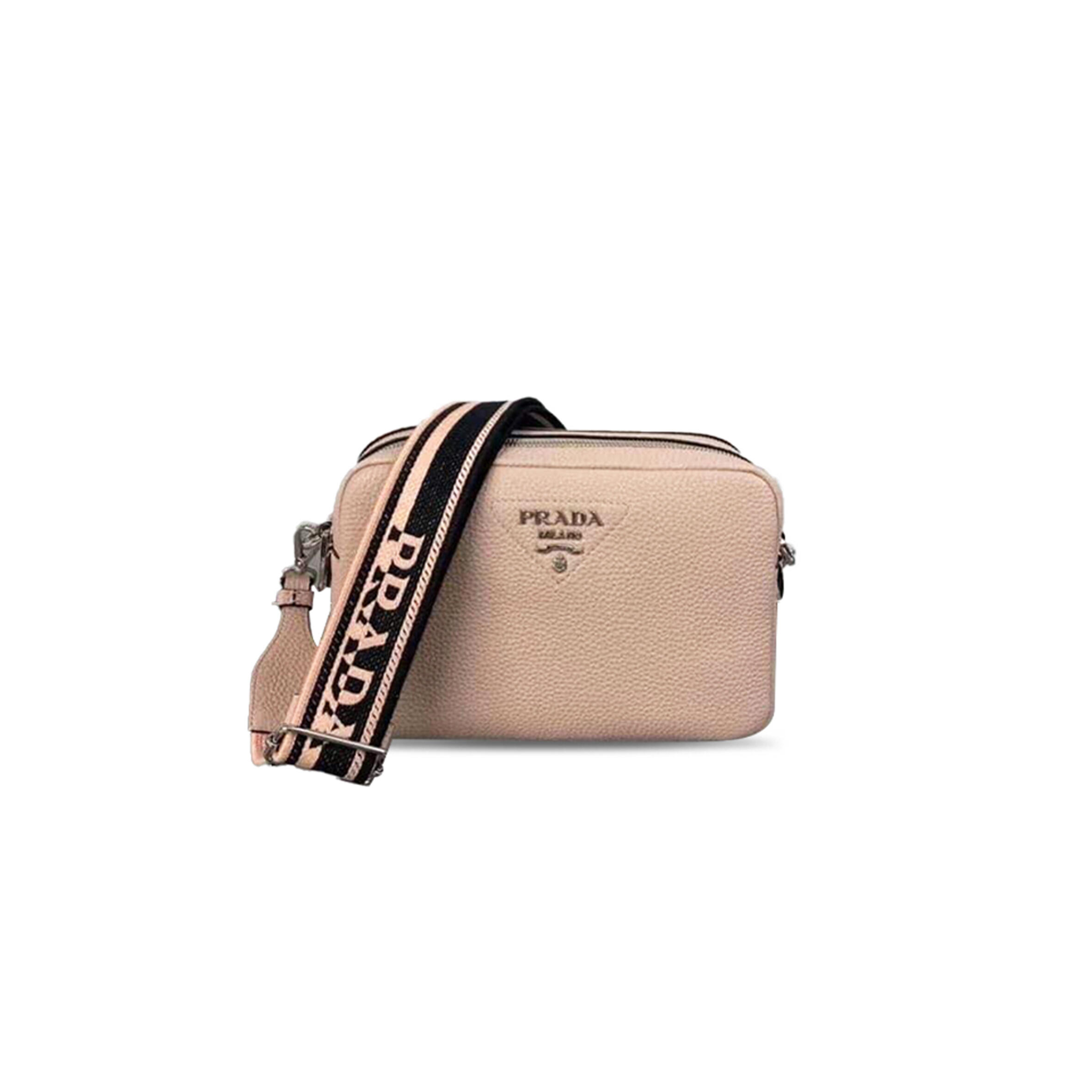 PRADA FLOU LEATHER SHOULDER BAG 1BH082 (22*14*8cm)